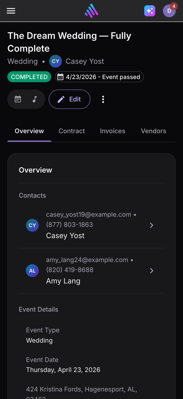 Amplify mobile event detail