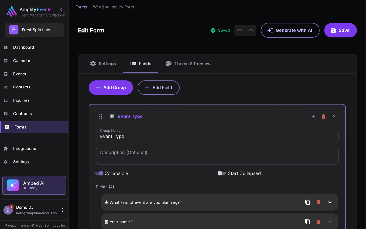 Amplify form builder